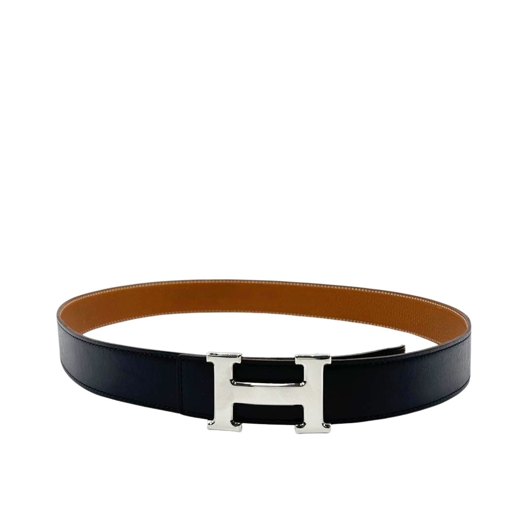 HERMES エルメス Hベルト コンスタンス 90 リバーシブル ボックスカーフ/トリヨンクレマンス ブラック/ゴールド/シルバー金具 □J刻印