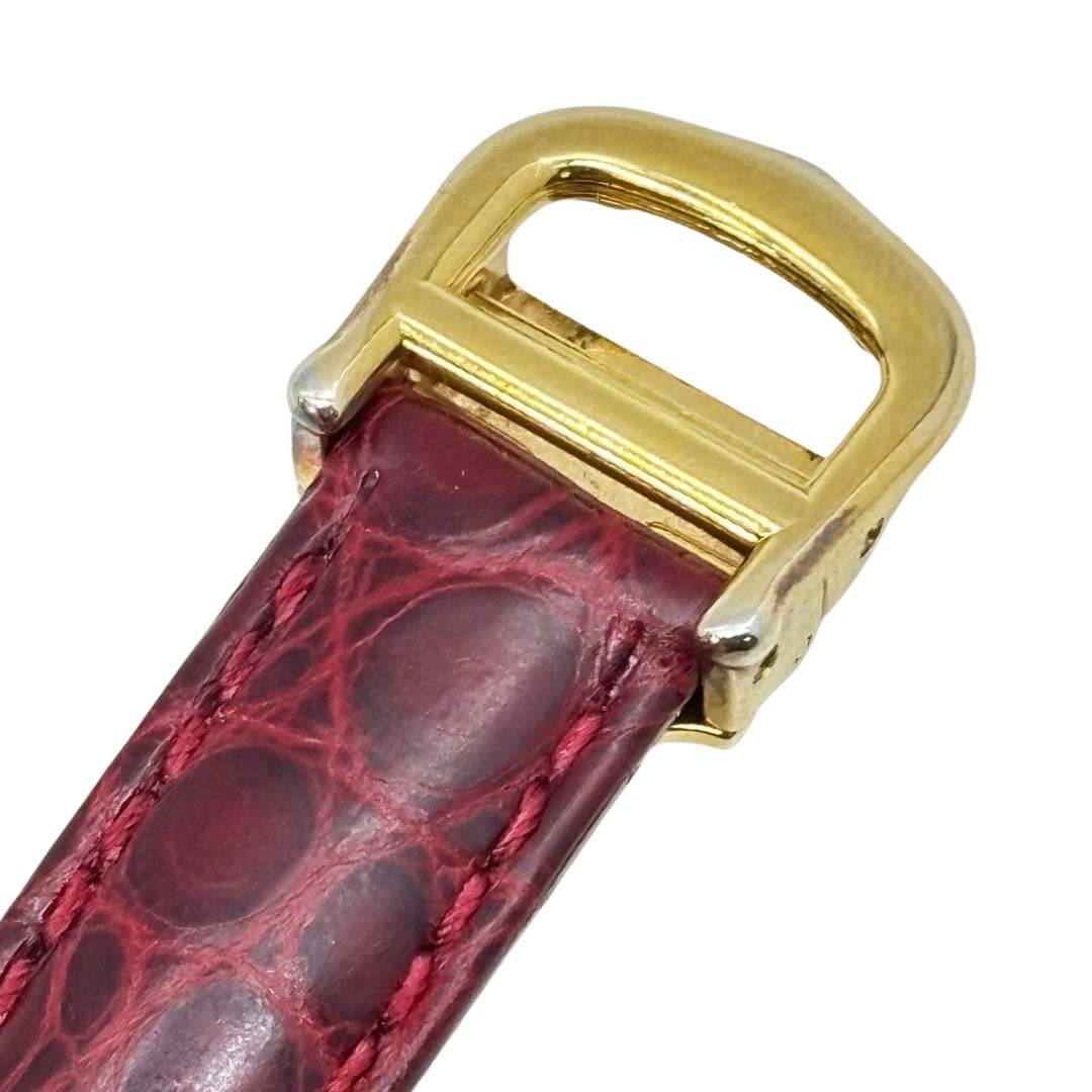 Cartier カルティエ レディース腕時計 マストコリゼ QZ 925 GP レザーベルト ゴールド/バーガンディ ※社外ベルト