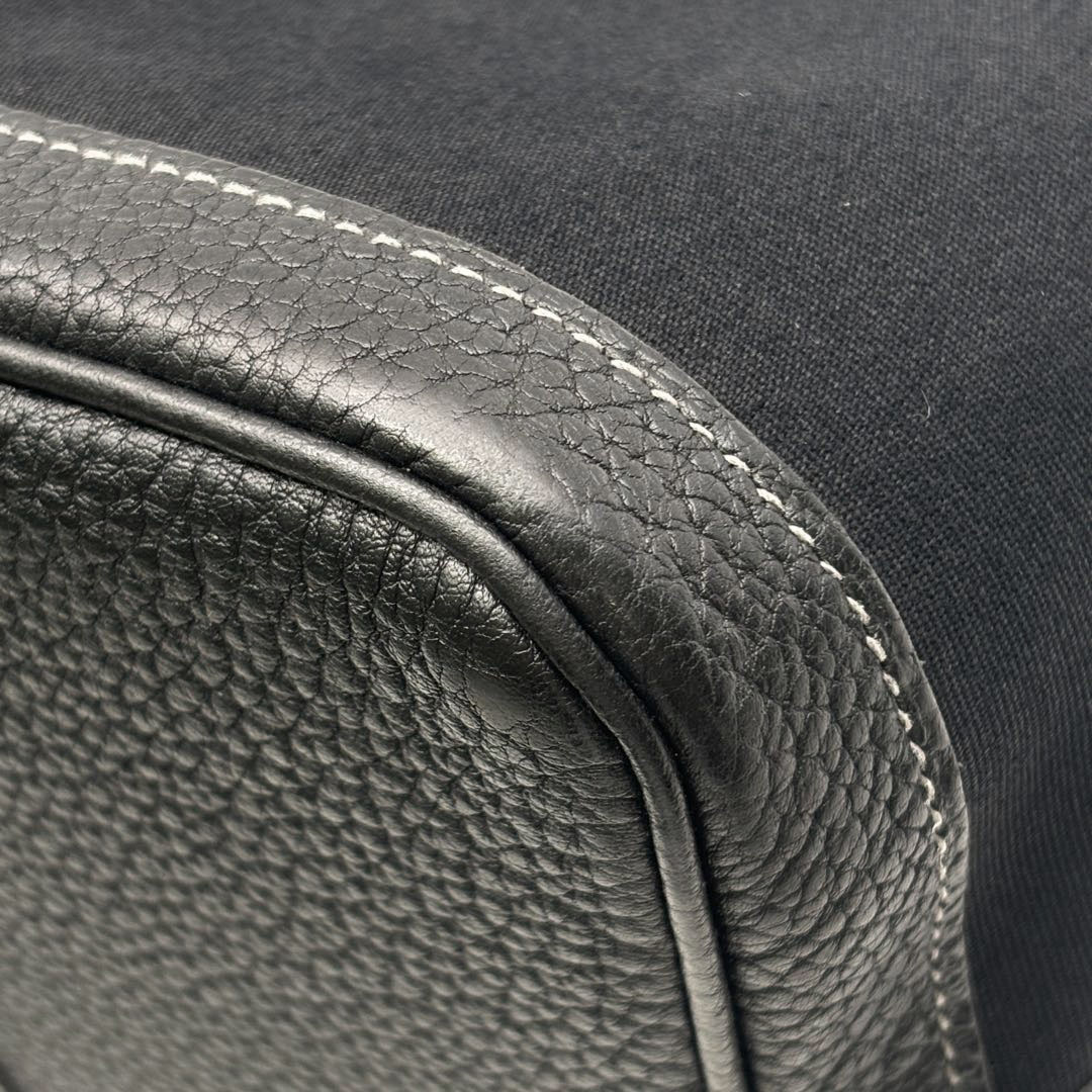 HERMES エルメス トートバッグ ガーデンパーティ36 PM トワルオフィシエ/レザー ブラック □P刻印