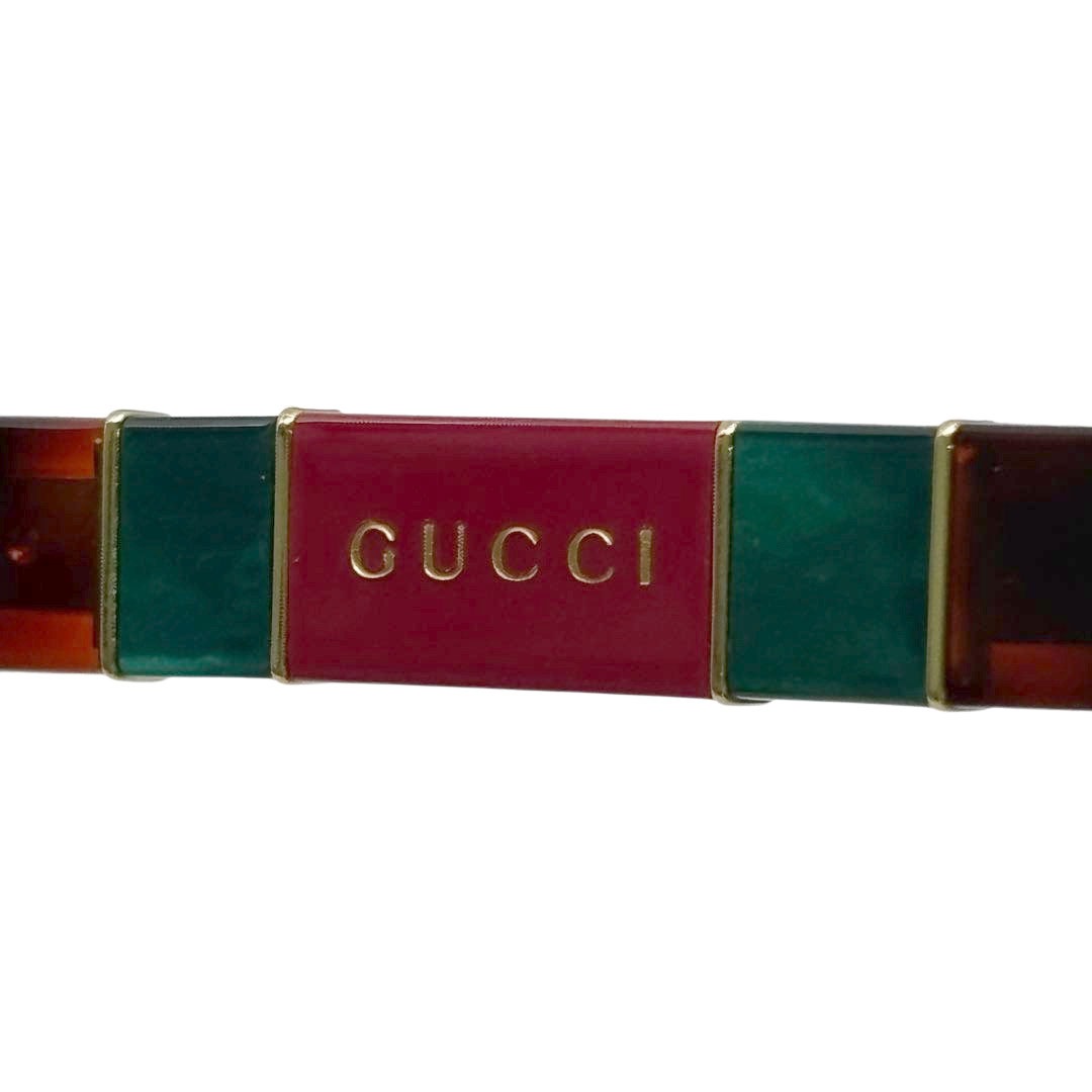 GUCCI グッチ レディースサングラス ウェリントン型 56□16 145 ブラウン/グリーン/レッド GG0599SA