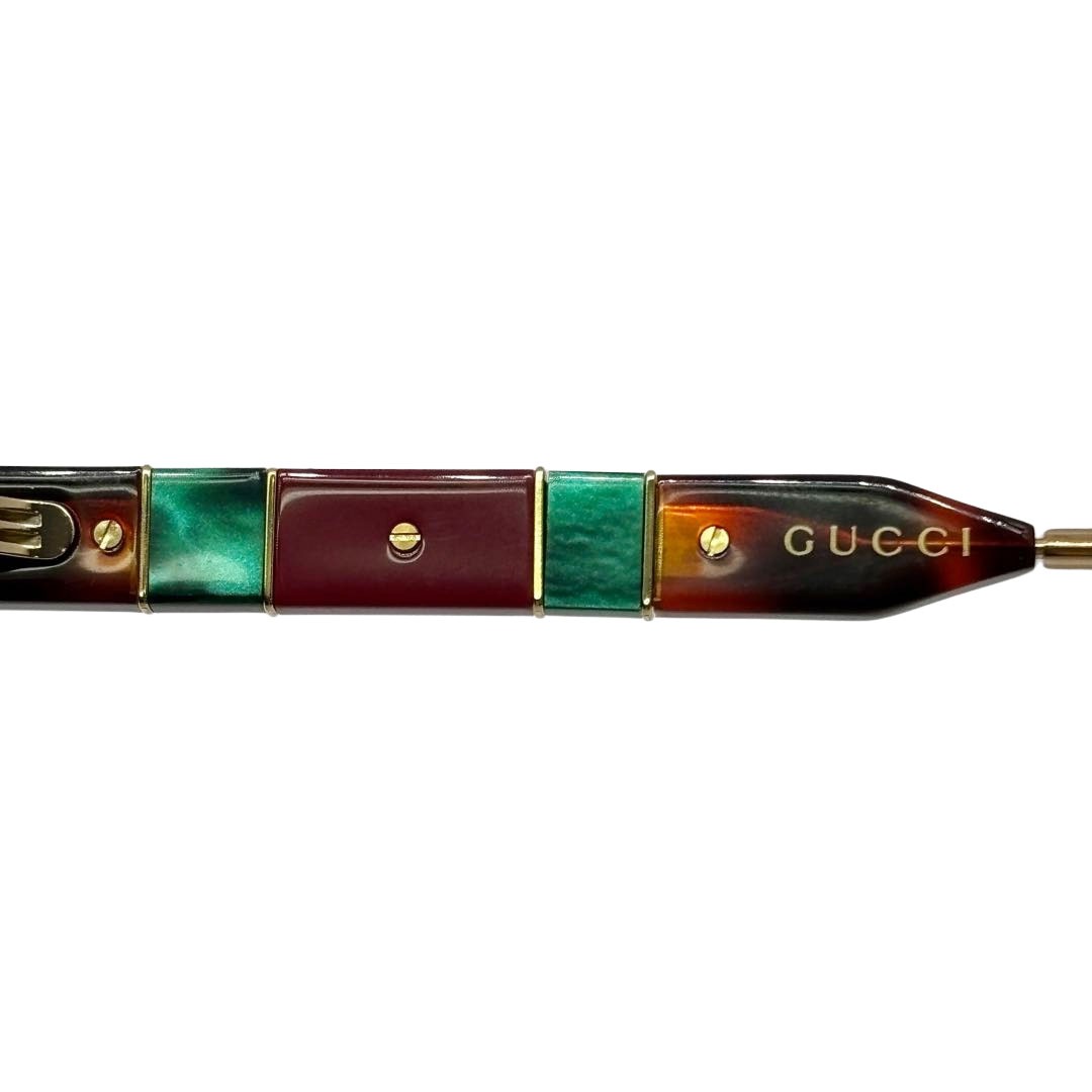 GUCCI グッチ レディースサングラス ウェリントン型 56□16 145 ブラウン/グリーン/レッド GG0599SA