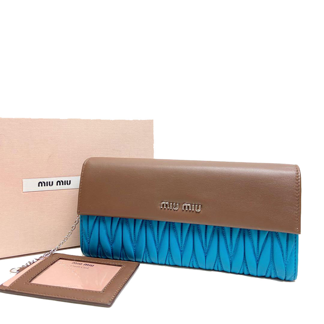 MIUMIU ミュウミュウ マテラッセ ホック式長財布 レザー