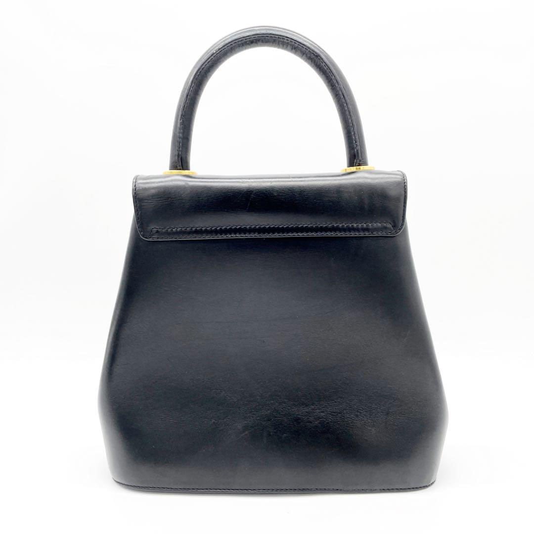 【美品】フェラガモ　ハンドバッグ　2WAY　レザー　パンプス　ゴールド金具　黒 Salvatore Ferragamo サルヴァトーレ・フェラガモ 2WAY
