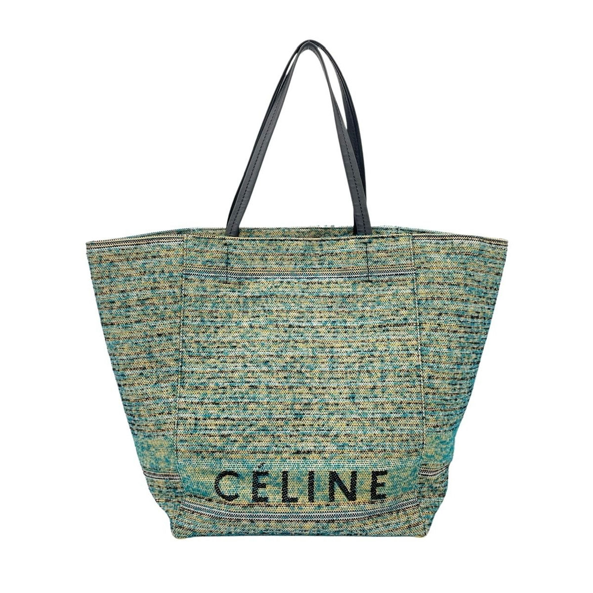 CELINE セリーヌ トートバッグ カバファントム ミディアム ツイード レザー ミレニアムコレクション グリーン系マルチカラー 171052BAF.07BL