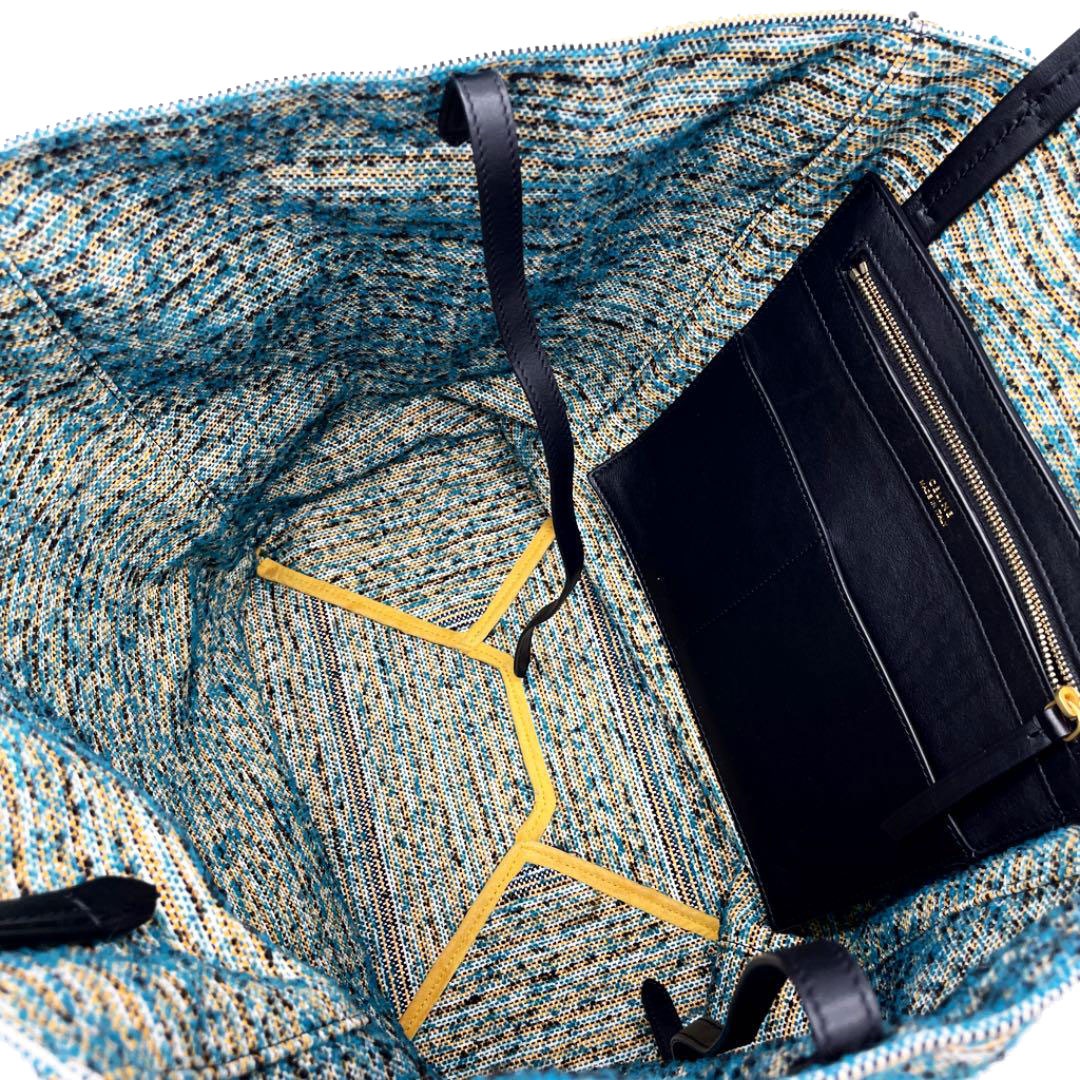 CELINE セリーヌ トートバッグ カバファントム ミディアム ツイード レザー ミレニアムコレクション グリーン系マルチカラー 171052BAF.07BL