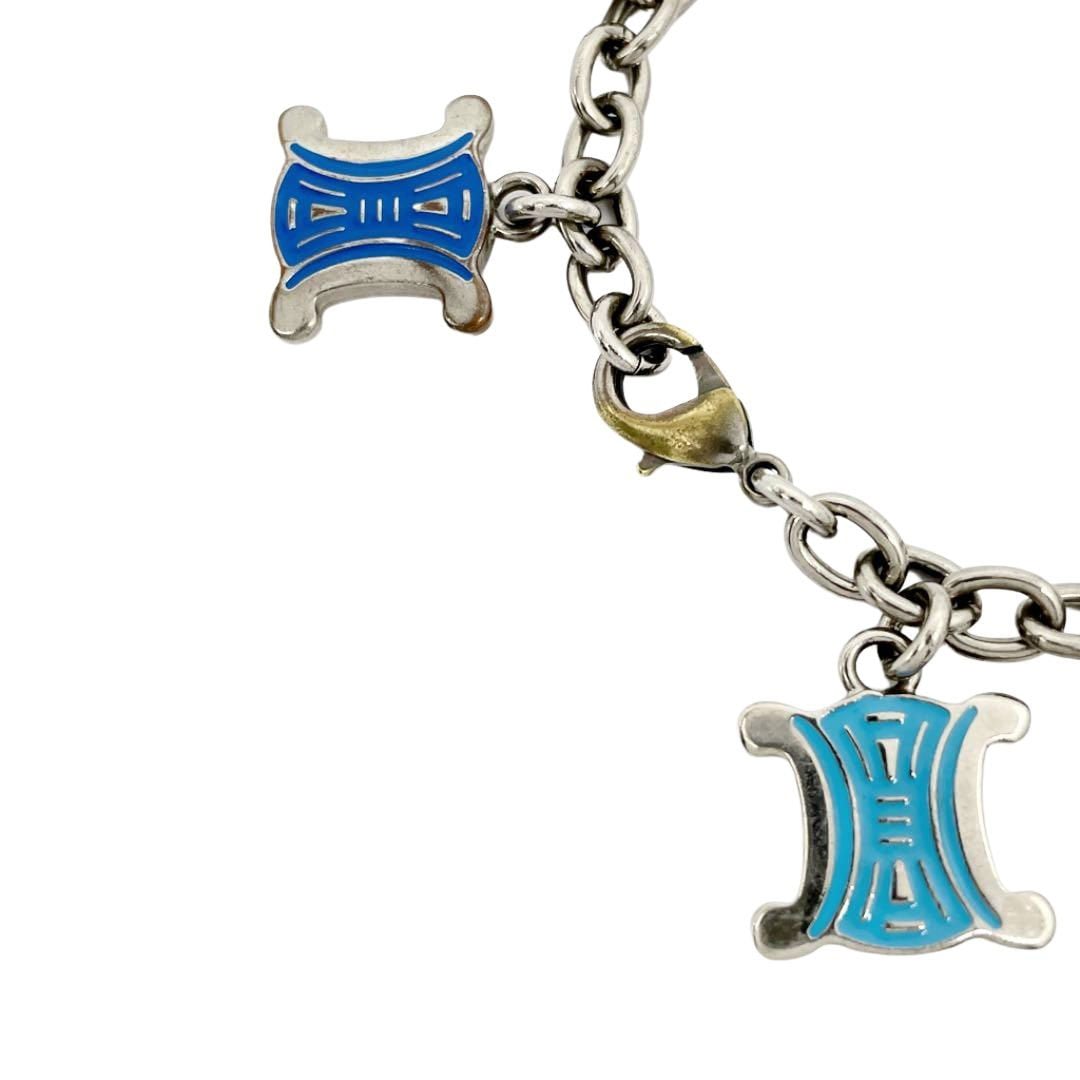 CELINE セリーヌ マカダム ロゴ チェーンブレスレット ラインストーン