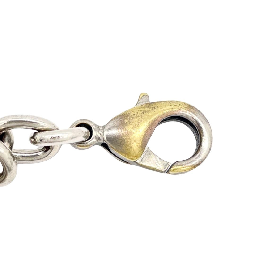 CELINE セリーヌ マカダム ロゴ チェーンブレスレット ラインストーン シルバー ブルー