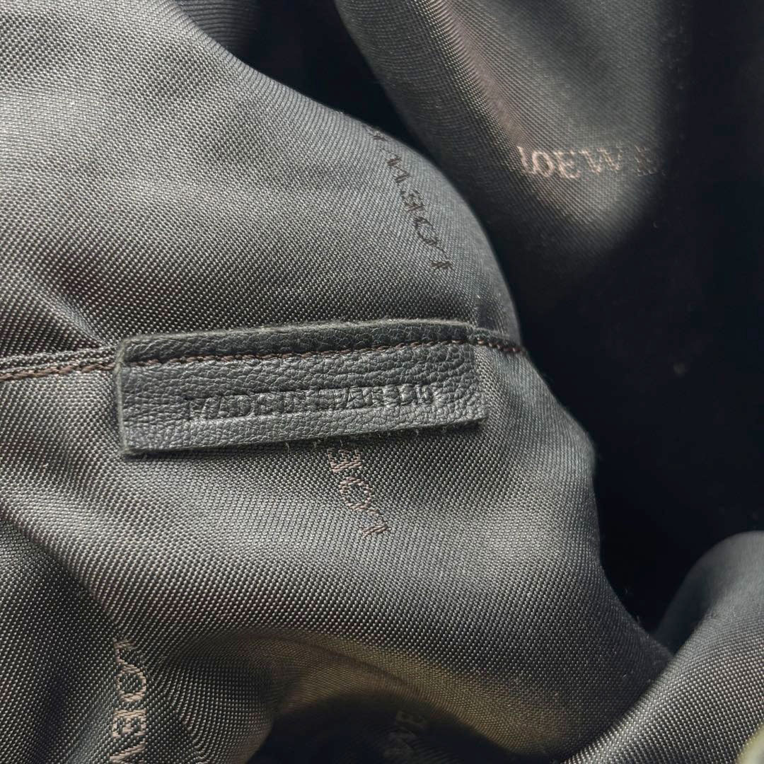 LOEWE ロエベ ドローストリング ハンドバッグ アナグラム ナッパレザー ダークグリーン