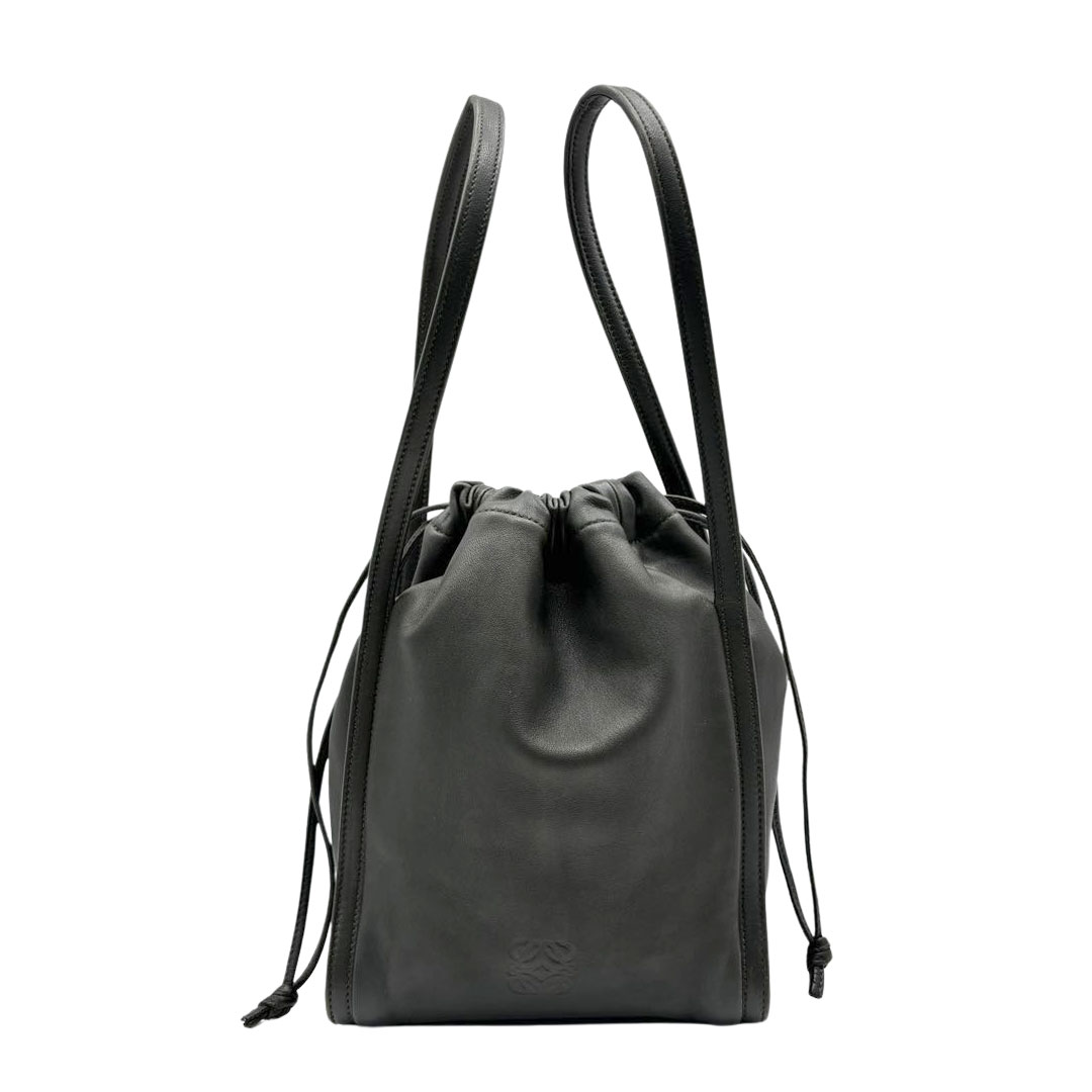 LOEWE ロエベ ドローストリング ハンドバッグ アナグラム ナッパレザー ダークグリーン
