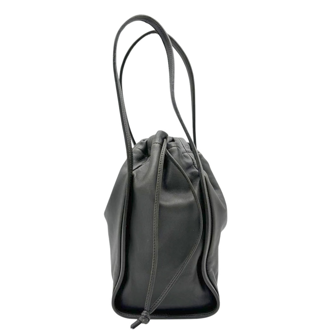 LOEWE ロエベ ドローストリング ハンドバッグ アナグラム ナッパレザー ダークグリーン