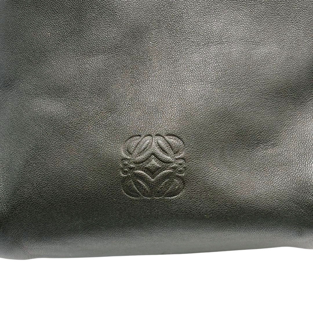 LOEWE ロエベ ドローストリング ハンドバッグ アナグラム ナッパレザー ダークグリーン