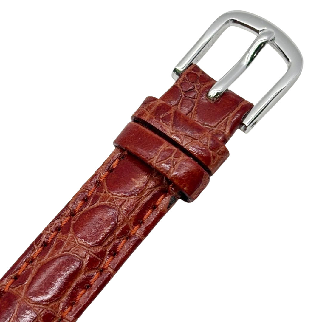 BURBERRY バーバリー レディース腕時計 レクタンギュラー QZ SS/革ベルト シルバー/ブラウン系 5420-H30709