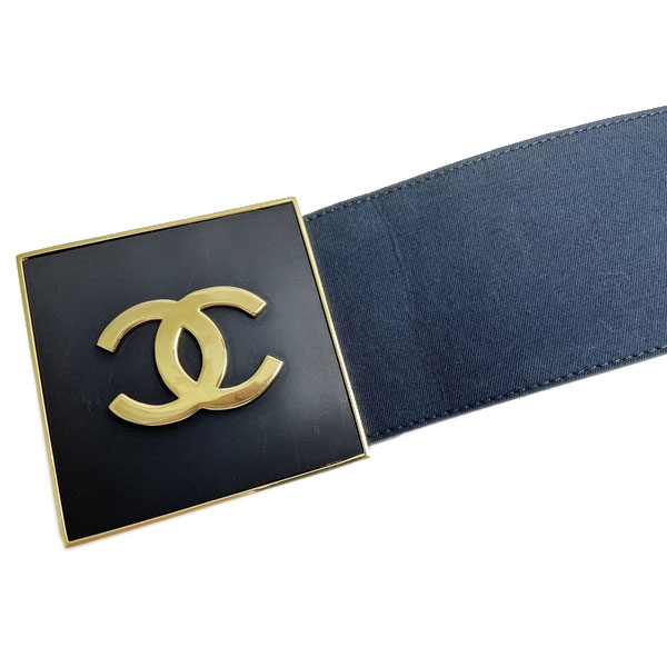 CHANEL シャネル ベルト ビッグバックル キャンバス レザー