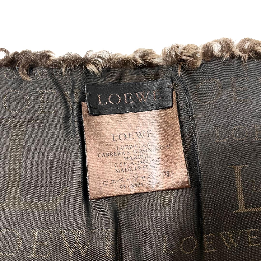 LOEWE ロエベ アストラカン 羊毛 マフラー ブラウン