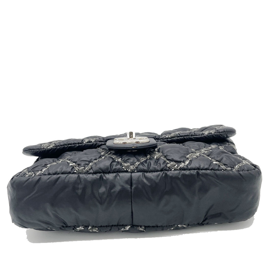 CHANEL(シャネル) ショルダーバッグ美品  パリビザンス/マトラッセ A50629 黒×グレー×シルバー チェーンショルダー/シルバー金具 CHANEL（シャネル） パリビザンス チェーン ショルダーバッグ ナイロン