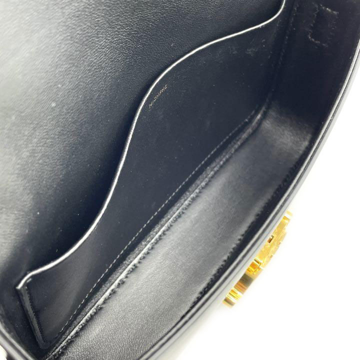 CELINE セリーヌ ハンドバッグ ショルダーバッグ トリオンフ シャイニーカーフスキン ブラック ゴールド金具 19414