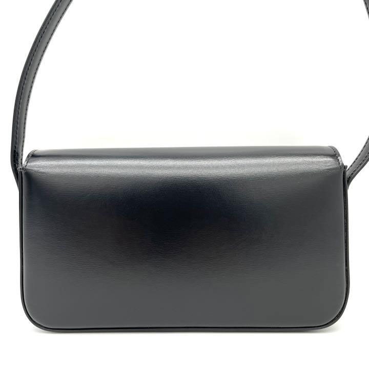 CELINE セリーヌ ハンドバッグ ショルダーバッグ トリオンフ シャイニーカーフスキン ブラック ゴールド金具 19414