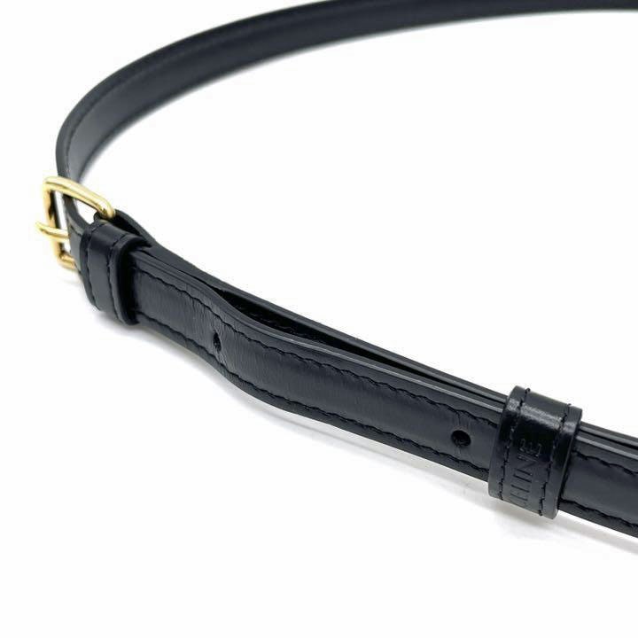 CELINE セリーヌ ハンドバッグ ショルダーバッグ トリオンフ シャイニーカーフスキン ブラック ゴールド金具 19414