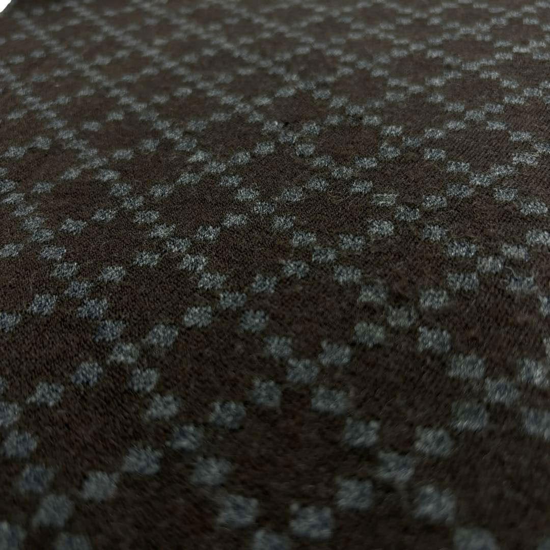 GUCCI グッチ マフラー ディアマンテ柄 ウール/シルク ブラウン/グレー イタリア製