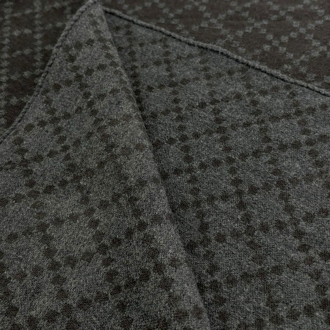 GUCCI グッチ マフラー ディアマンテ柄 ウール/シルク ブラウン/グレー イタリア製
