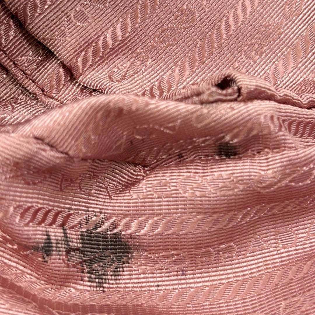 PRADA プラダ リボン ミニショルダーバッグ ナイロン ブラック/ゴールド金具