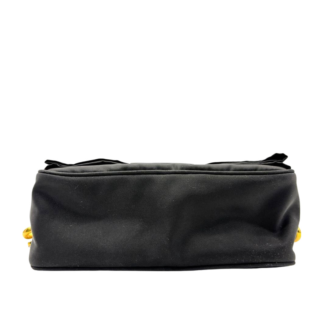 PRADA プラダ リボン ミニショルダーバッグ ナイロン ブラック