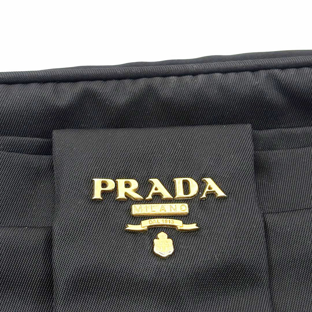PRADA プラダ リボン ミニショルダーバッグ ナイロン ブラック