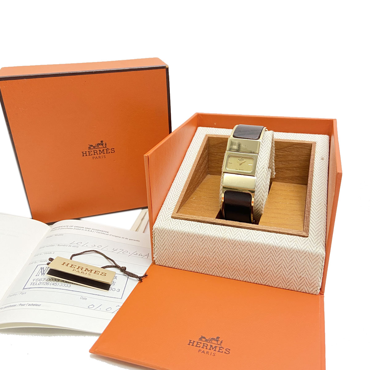 作動確認済　HERMES ロケ　リストウォッチ HERMES エルメス ロケ レディース腕時計 バングルウォッチ