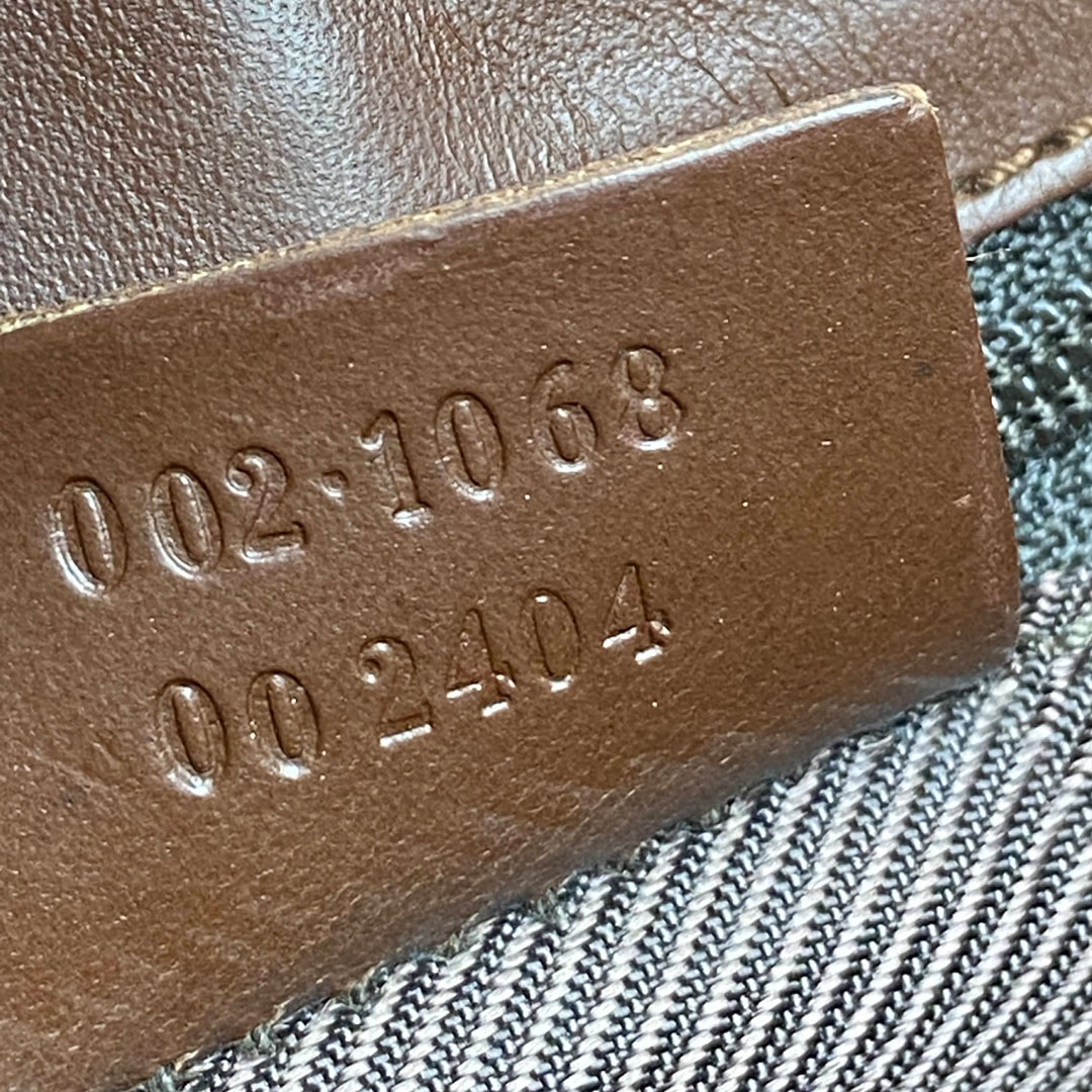 GUCCI グッチ ジャッキー ショルダーバッグ キャンバス レザー ブラウン