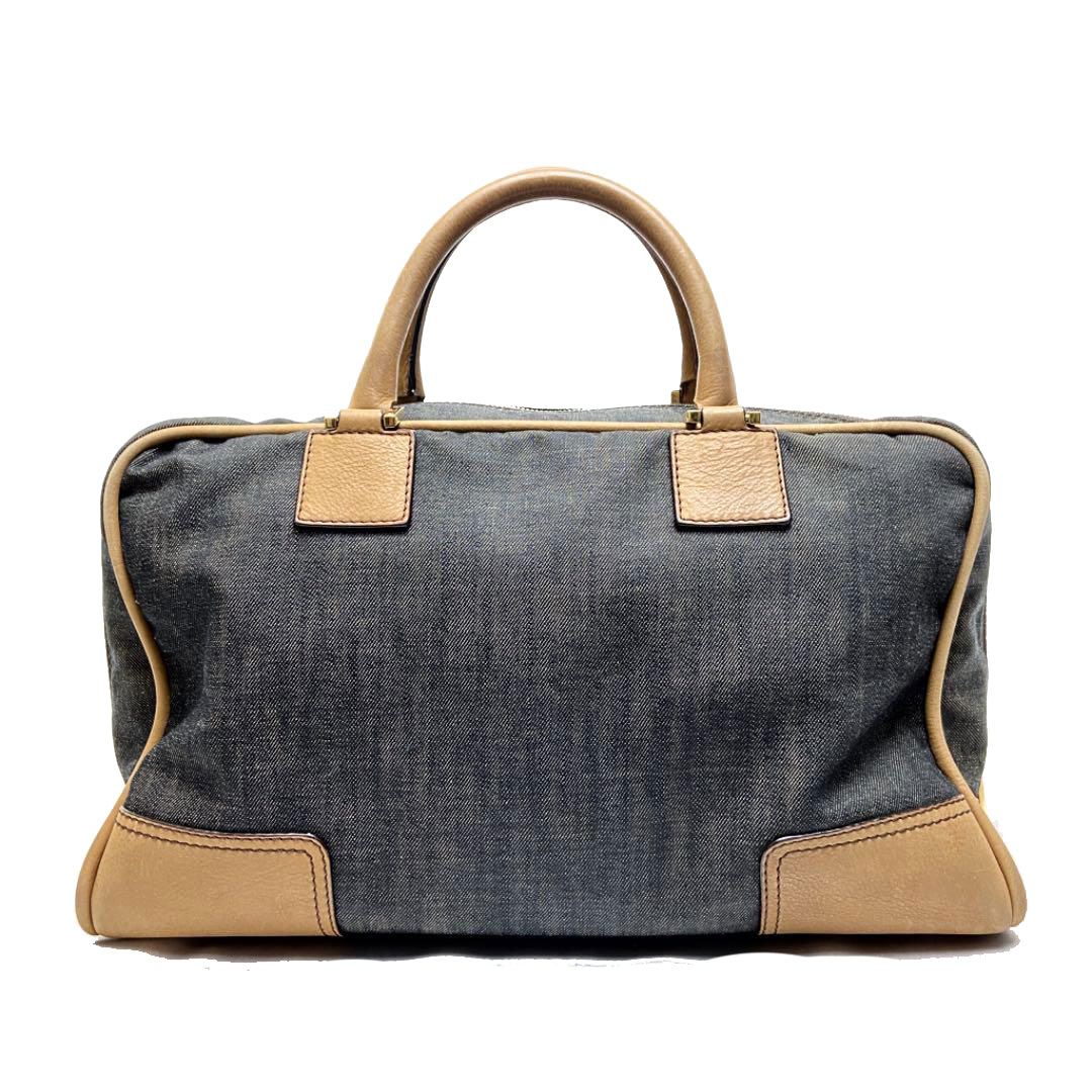 ロエベ　アマソナ　36 LOEWE ロエベ アマソナ36 ハンドバッグ ウッドビーズ キャンバス