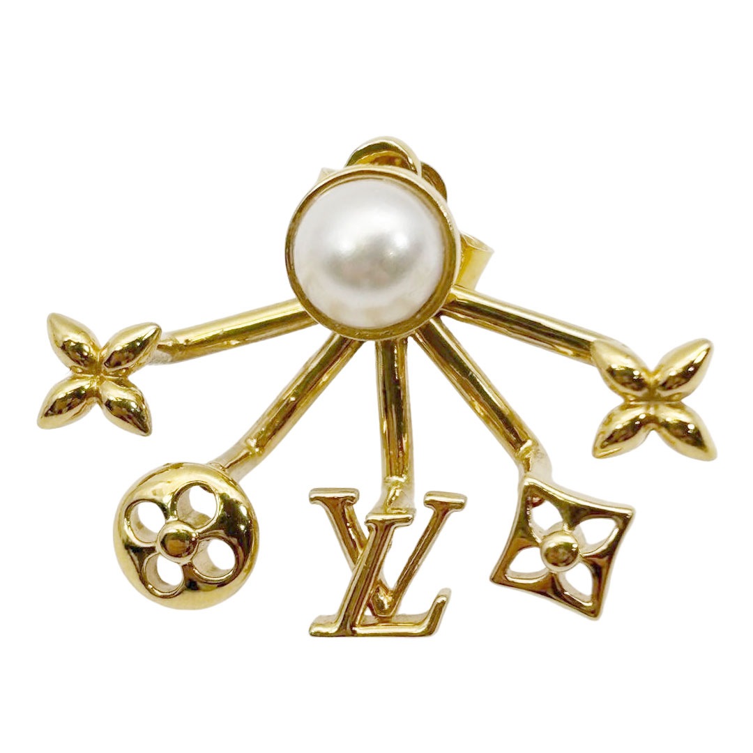 LOUIS VUITTON ルイヴィトン ピアス クルーザー フェイクパール ゴールド M00601