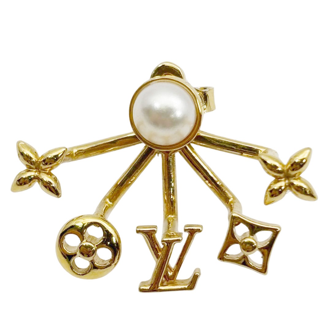 LOUIS VUITTON ルイヴィトン ピアス クルーザー フェイクパール ゴールド M00601