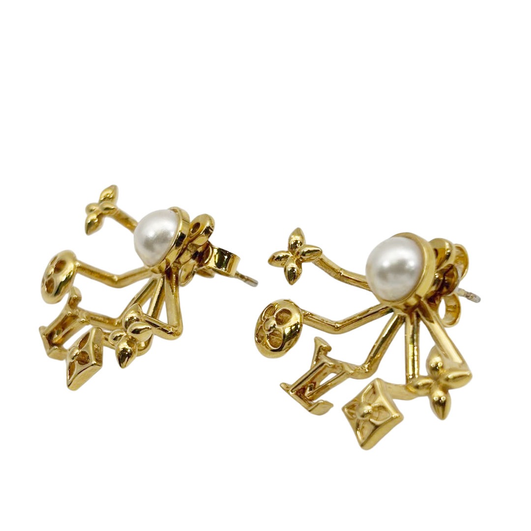 LOUIS VUITTON ルイヴィトン ピアス クルーザー フェイクパール ゴールド M00601