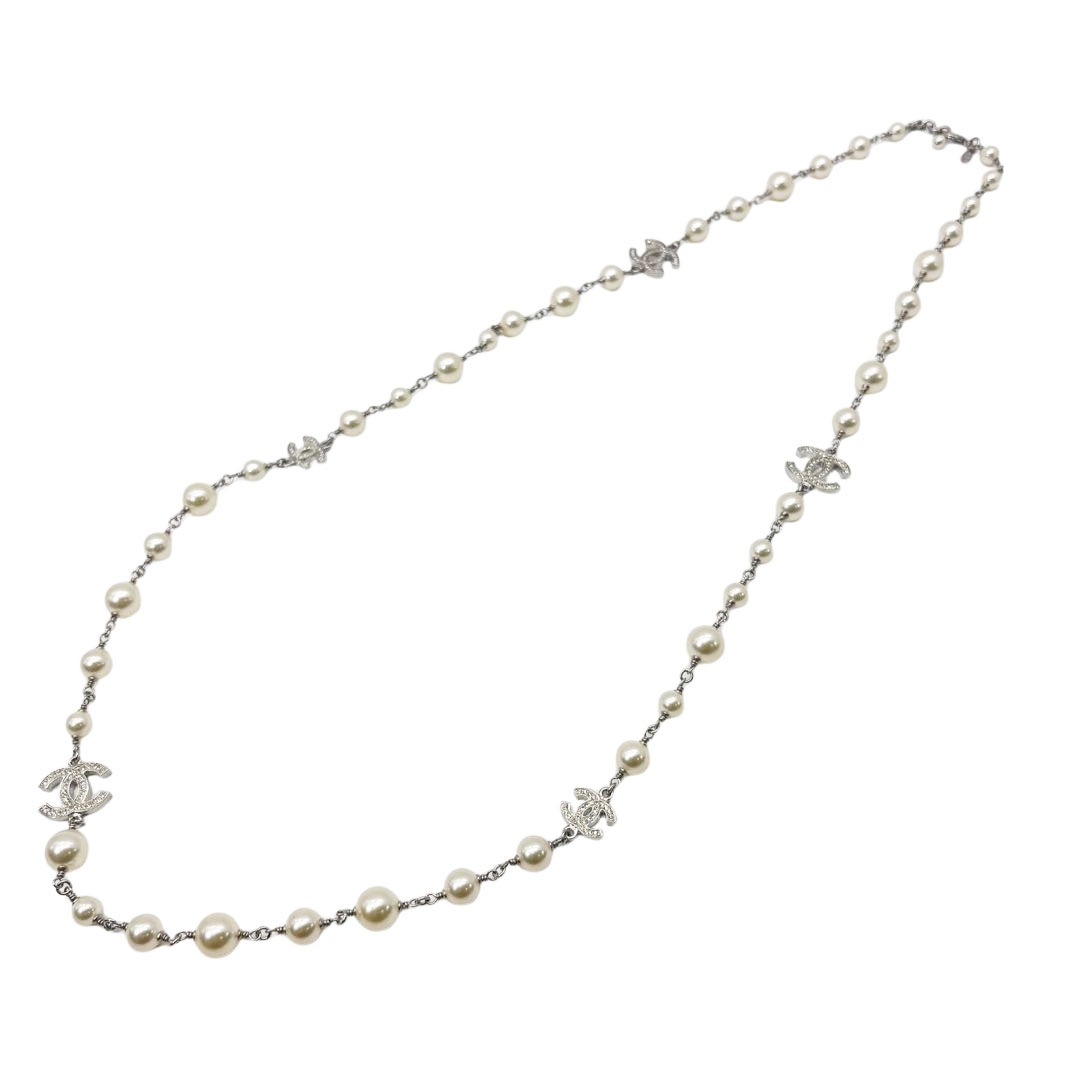 CHANEL シャネル ロングネックレス ココマーク A12A フェイクパール