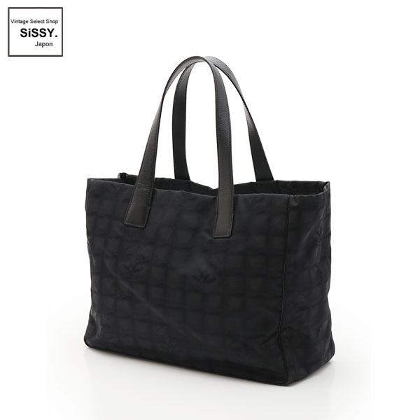 ■シャネル■ ニュートラベルラインMM トートバッグ ナイロンキャンバス レザー ブラック  【CHANEL】