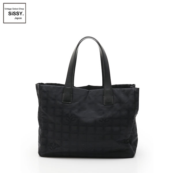 ■シャネル■ ニュートラベルラインMM トートバッグ ナイロンキャンバス レザー ブラック  【CHANEL】