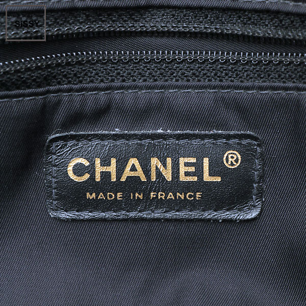 ■シャネル■ ニュートラベルラインMM トートバッグ ナイロンキャンバス レザー ブラック  【CHANEL】