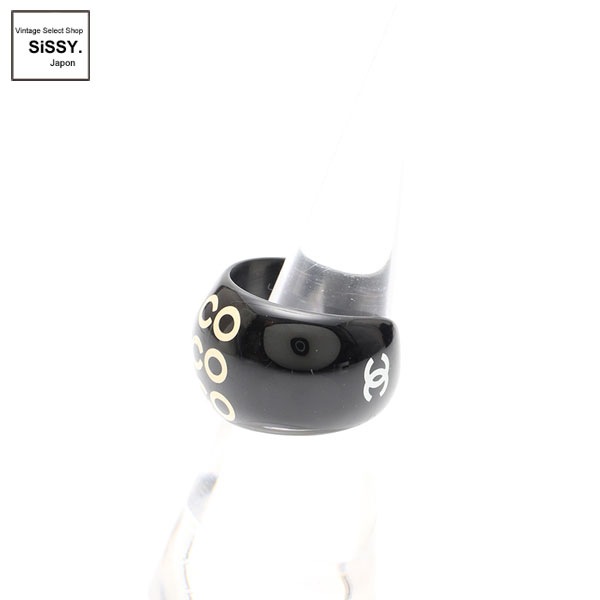 ■シャネル■ ココマーク リング 指輪 ブラック ベージュ 01P 【CHANEL】