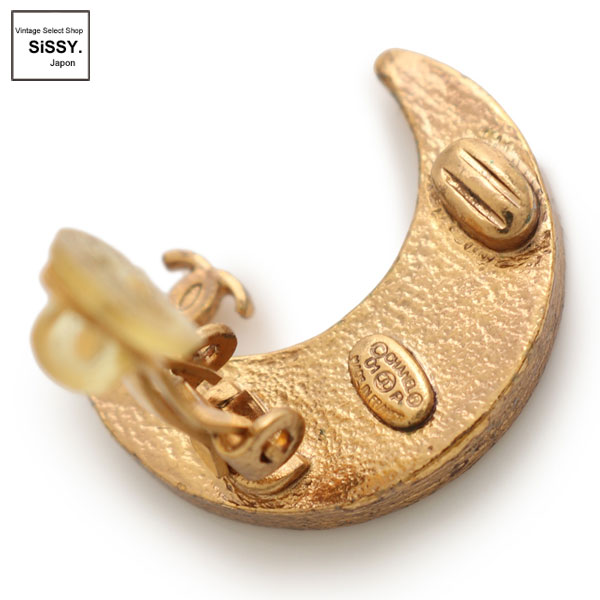 □シャネル□ ココマーク イヤリング ゴールド ラインストーン ムーン  