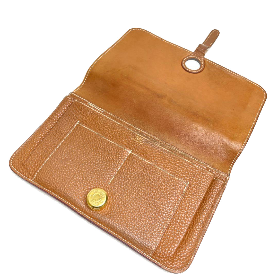 HERMES エルメス ドゴンGM 二つ折り長財布 トゴ ゴールド ゴールド金具 □M刻印（2009年頃製造）