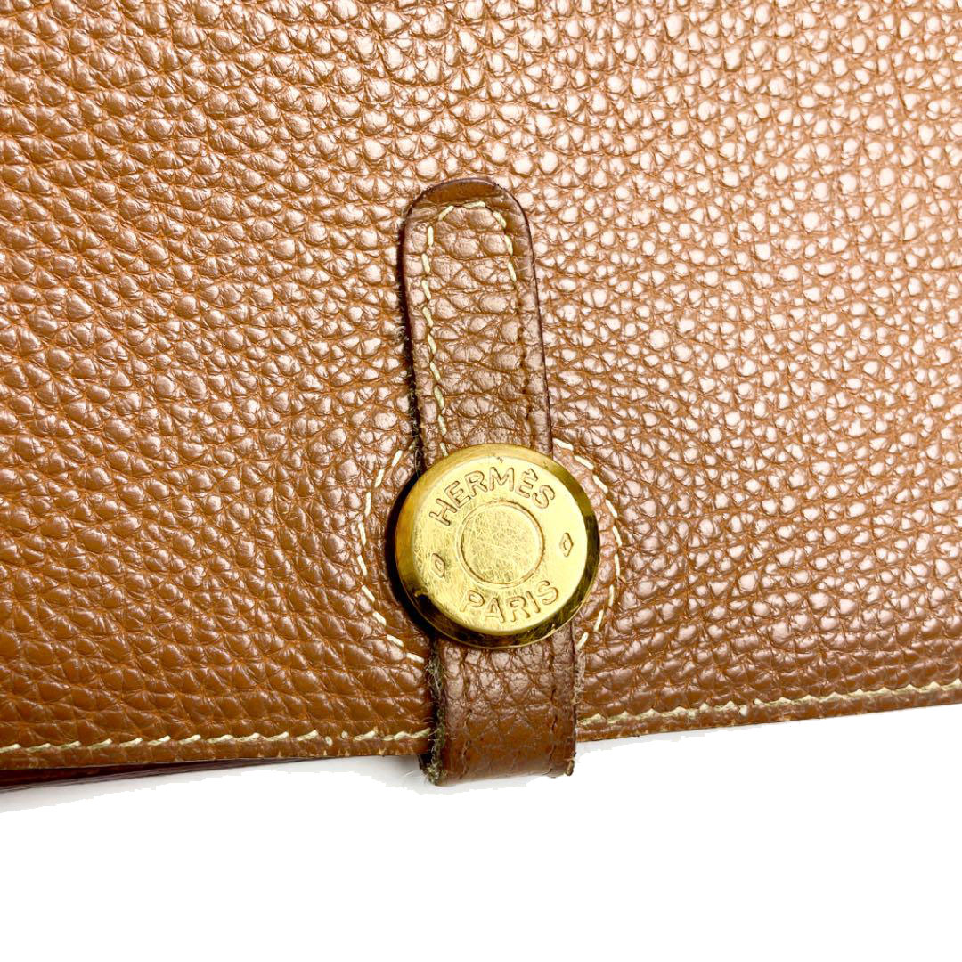 HERMES エルメス ドゴンGM 二つ折り長財布 トゴ ゴールド ゴールド金具 □M刻印（2009年頃製造）