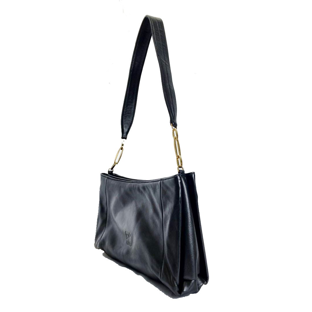LOEWE ロエベ アナグラム ワンショルダーバッグ ナッパレザー ブラック