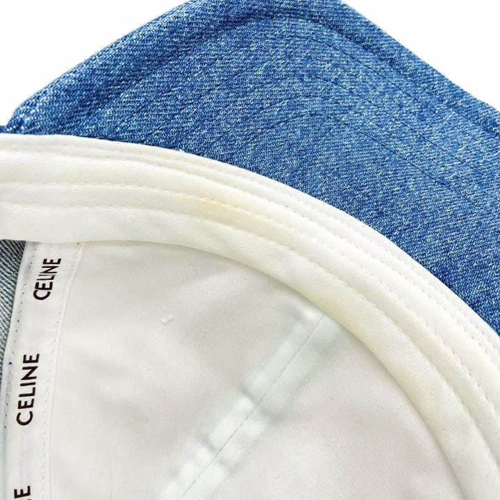 CELINE セリーヌ ベースボールキャップ Cイニシャルパッチ 2021ss デニム M(57) 2AUA2930F