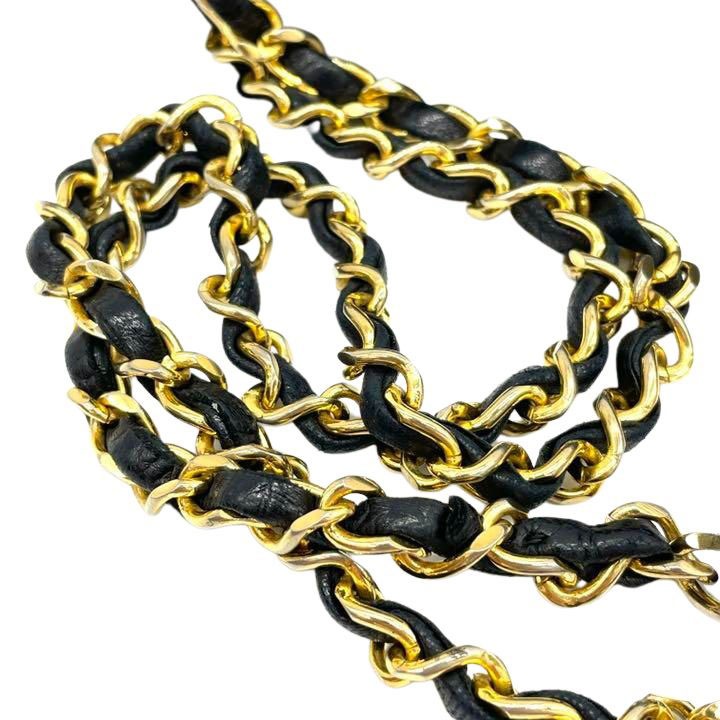 CHANEL シャネル マトラッセ23 チェーンショルダーバッグ ラムスキン ブラック ゴールド金具 1番台