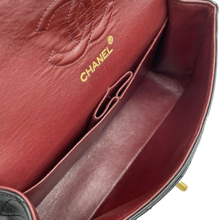 CHANEL シャネル マトラッセ23 チェーンショルダーバッグ ラムスキン ブラック ゴールド金具 1番台