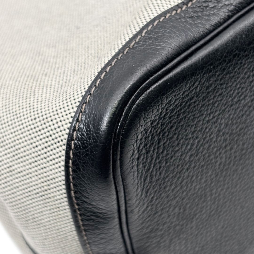 HERMES エルメス トートバッグ ガーデンパーティ PM ボルデュック リボン柄 トワルアッシュ グレー 2006年 クリスマス限定