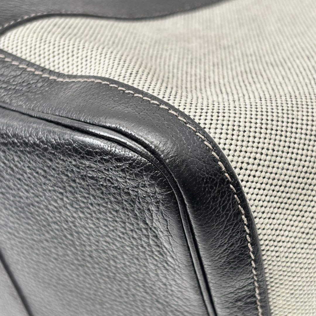 HERMES エルメス トートバッグ ガーデンパーティ PM ボルデュック リボン柄 トワルアッシュ グレー 2006年 クリスマス限定