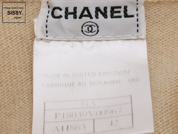 シャネル ■CHANEL■ ノースリーブ ニット カシミヤ100% ベージュ 42(Lサイズ) 01A