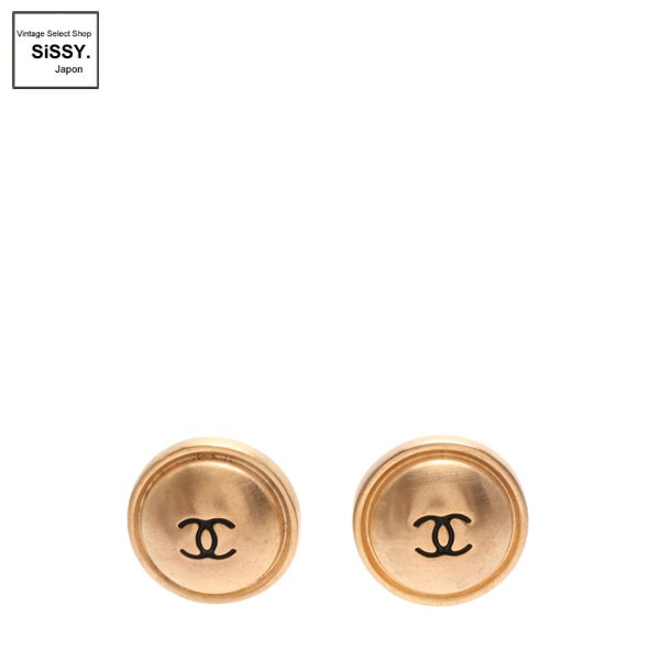 CHANEL シャネル　ココマーク×ストーン　ピアス 99P　ゴールド □シャネル□ ココマーク ピアス ゴールド ブラック 99P