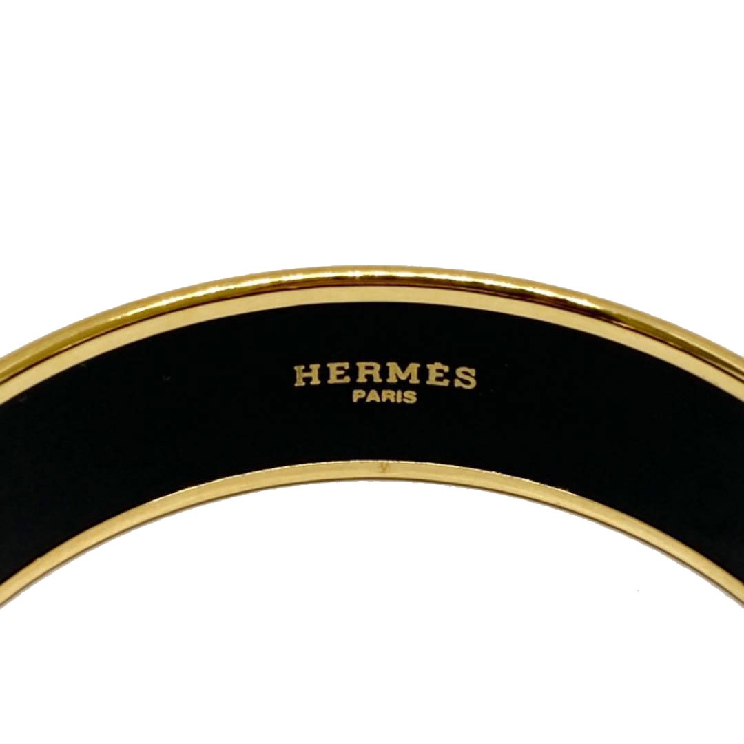 HERMES エルメス エマイユMM バングル ブレスレット 七宝 イルカ柄 ブルー ゴールド